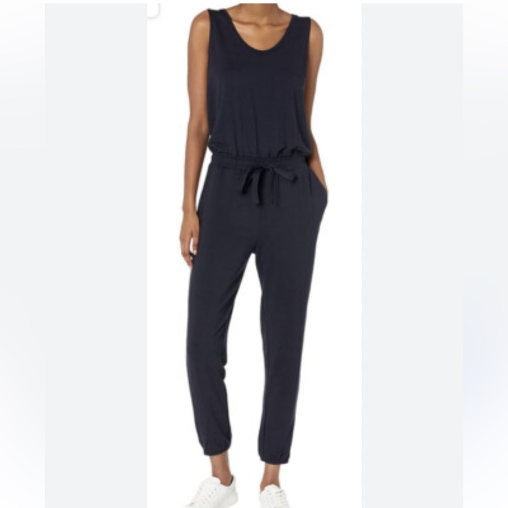 Daily Ritual Navy Supersoft Terry Jumpsuit Size Small